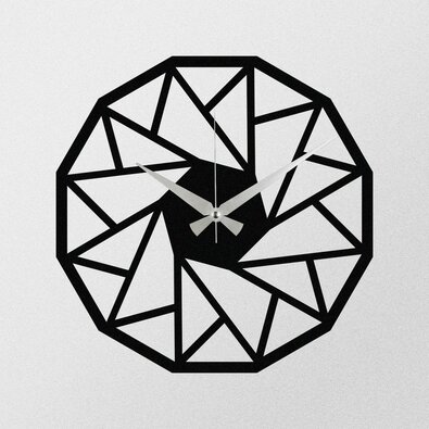 Ceas de perete Triangle S007 Black , 48 x 48 cm