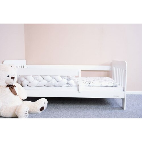 Pătuț pentru copii cu barieră New Baby Erik alb ,160 x 80 cm