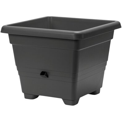 Jardinieră cu auto-irigare Plastia Bergamot 50 x 50 cm, gri