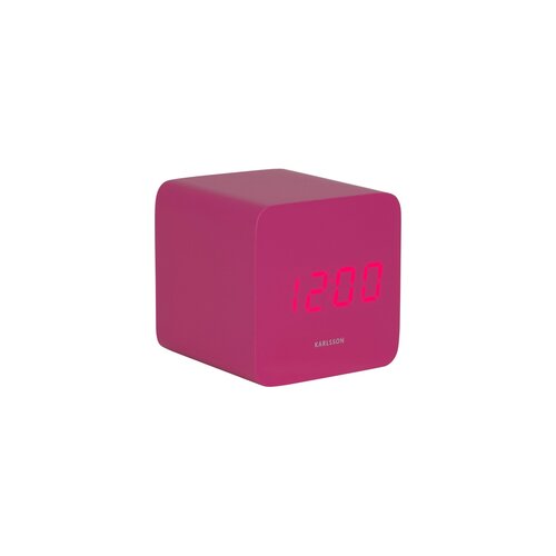 Karlsson 5982BP dizajnové LED hodiny s budíkom ružová, 7 cm