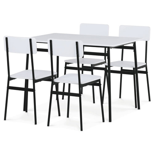 Jídelní set pro 4 osoby CORE White, černá konstrukce
