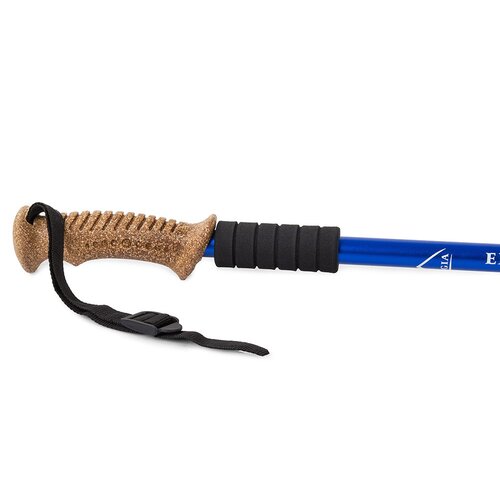 Nordic walking hole with cork handle, blue
