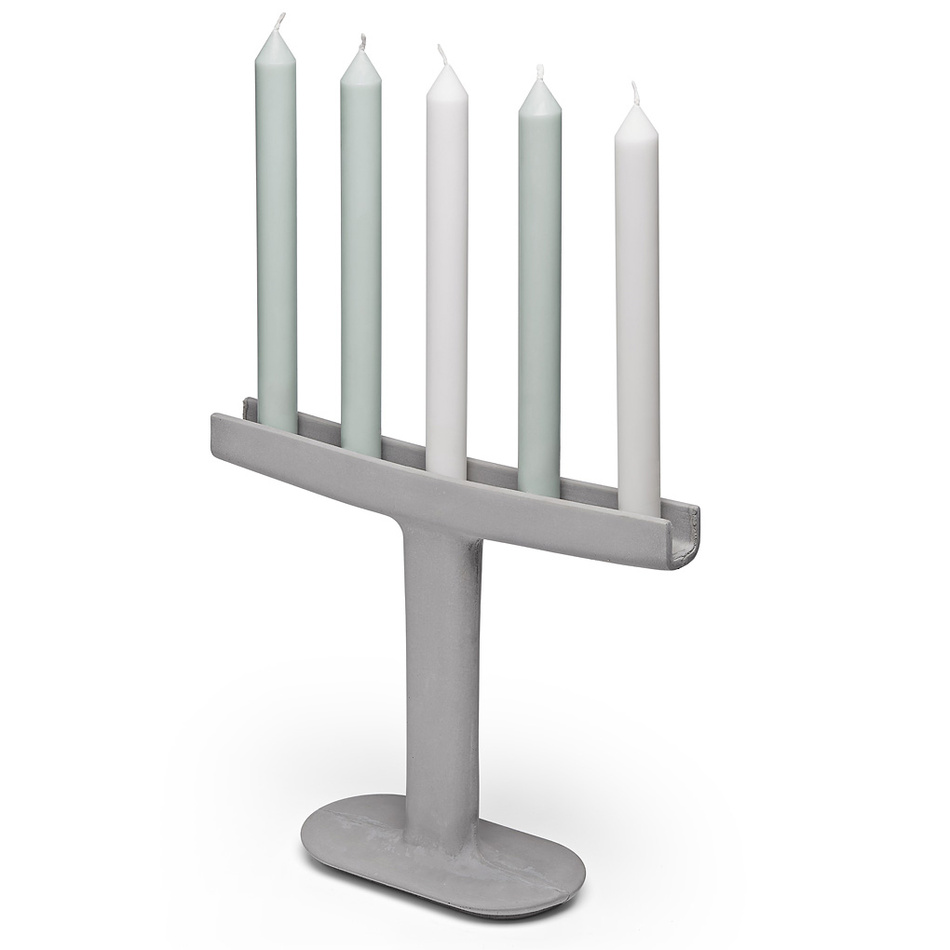 Mensch Made Svietnik Candle Stick 26 cm, šedý