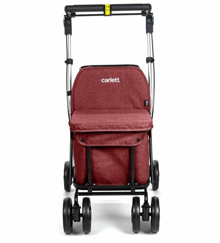 Cărucior de cumpărături Carlett Senior Comfort cu roți, 36 l, culoare rubin