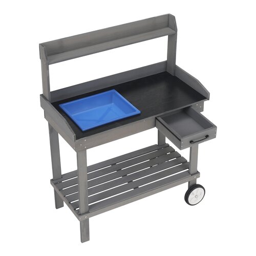 Gartenarbeitstisch Bardy, grau, 94 x 49 x 120 cm