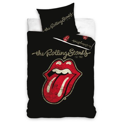 Bavlněné povlečení Rolling Stones black, 140 x 200 cm, 70 x 90 cm