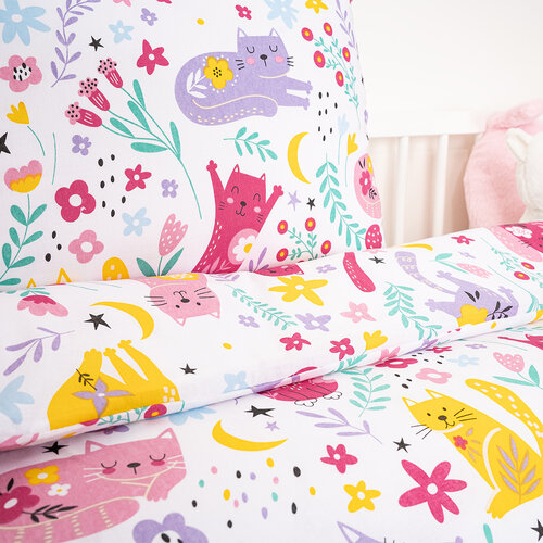 4Home Kinderbettwäsche aus Baumwolle Playful Paws, 100 x 135 cm, 40 x 60 cm