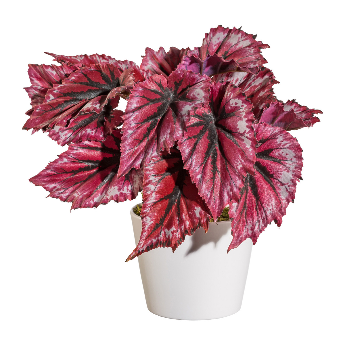 Umelá Begónia v kvetináči červená, 25 cm