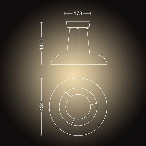 Philips Hue 40233/30/P6 Oprawa wisząca LED Amaze 39 W, czarnz