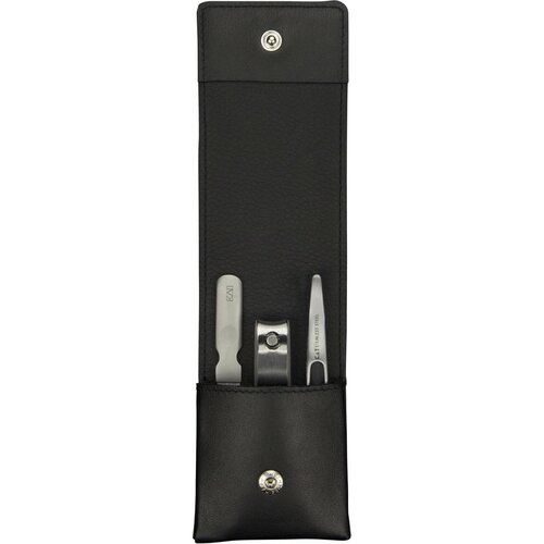 Zestaw do paznokci Kai w skórzanym etui Beauty Care – cążki, pilnik, pęseta