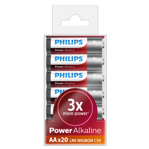 Philips AA baterije 1,5 V Power Alkaline, 20 kos