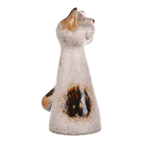 Keramische Zaundekoration Katze, 10 x 18 x 9 cmbeige,