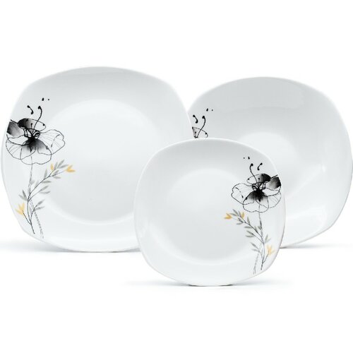 Arôme Home 18-teiliges Esszimmer-Set Schwarzer Mohn