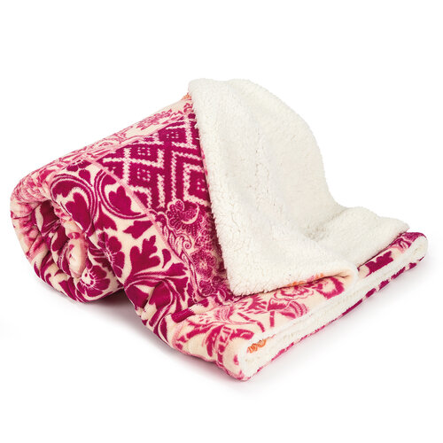 4Home Ovčja odeja Flowers roza, 150 x 200 cm