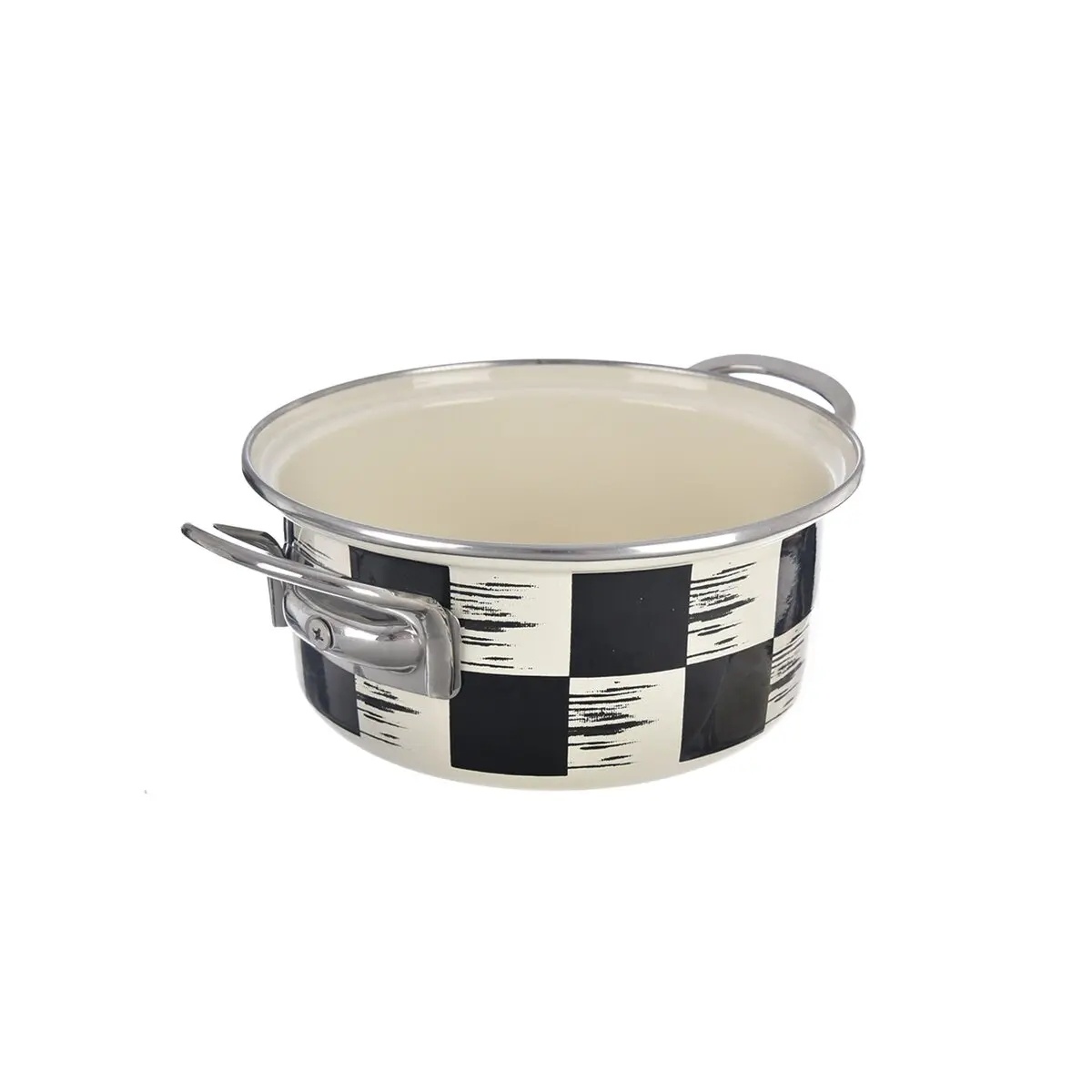 Kastrol smalt ŠACHOVNICE Lem 1,6 l  - thumb (2)