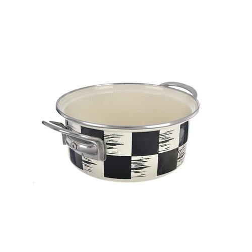 Orion Šachovnice Lem zománcozott edény, 1,6 l, átmérő 18 cm