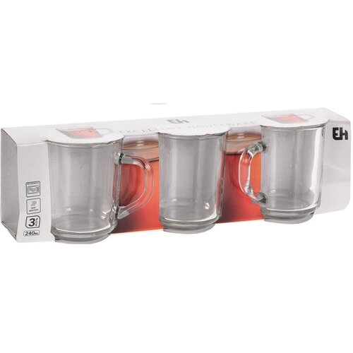 Komplet steklenih skodelic za kavo Excellent 240ml, 3 kosi
