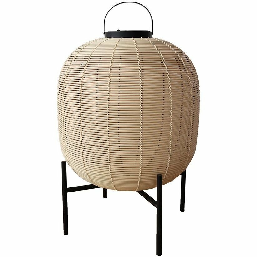 Solárna ratanová lampa LF05, prírodná, S
