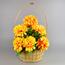 Dušičkový košík zdobený Chryzantéma 20 x 30 cm, žltá