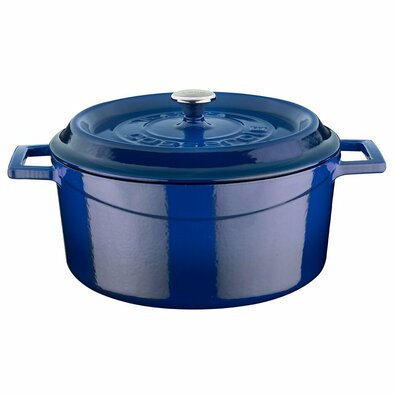 LAVA Metall Gusseisen Topf, Durchmesser 24 cm, Blau, 4,5 l