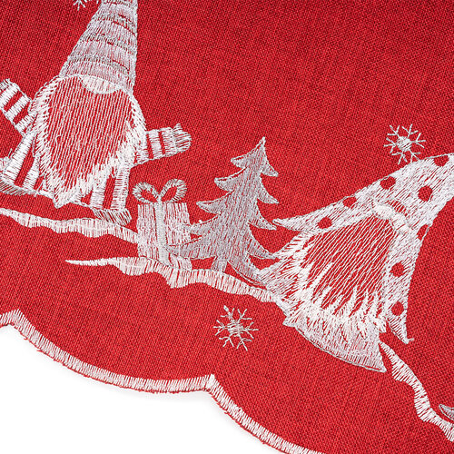 Manók karácsonyi abrosz piros, 35 x 35 cm