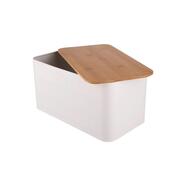 Altom Plechový chlebník 34 x 19 x 18 cm, biela