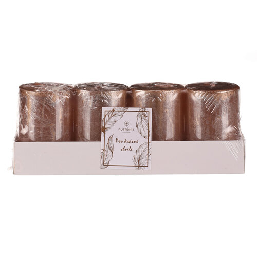 Zestaw świec adwentowych miedzianych, 4 szt.,parafinowe, 8 cm