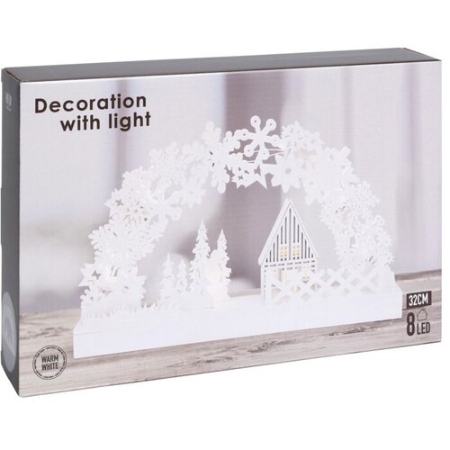 Obrázok Vianočná svietiaca dekorácia Winter Dream, 32 x 22 x 5,5 cm, 8 LED, teplá biela