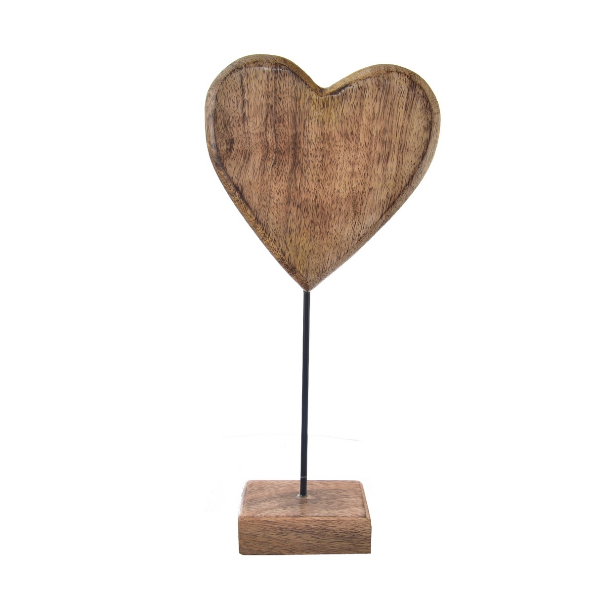 InDecor Szív mangófa alapon, 15 x 6 x 33 cm, 15 x6 x 33 cm, L