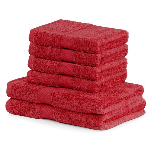 DecoKing Zestaw ręczników Bamby czerwony, 4 szt. 50 x 100 cm, 2 szt. 70 x 140 cm