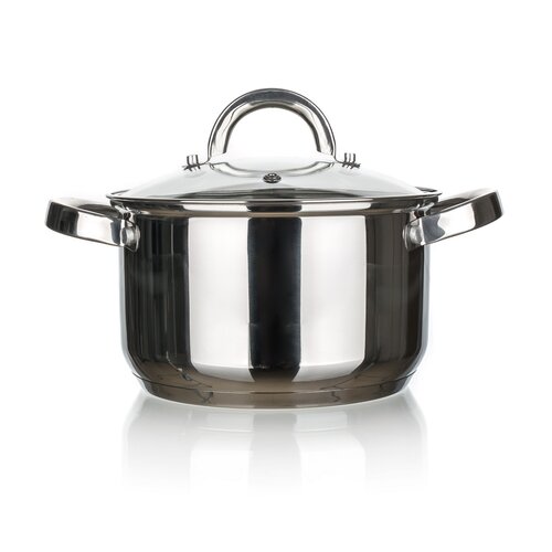 Oală din oțel inoxidabil cu capac Good and Cook ,24 cm, 6,1 l