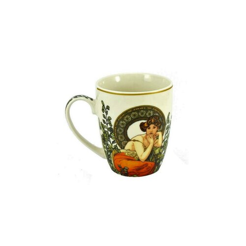 Kubek porcelanowy Alfons Mucha 340 ml w pudełku prezentowym