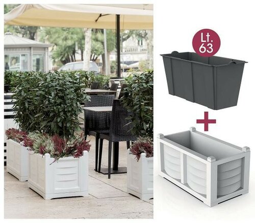 Bama Veliko prostorninski korit z posodo zasejanje Arredo cappuccino, 79 x 35 x 37 cm