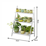 Suport pentru flori din bambus Nepel Tip 1 alb, 70x 40 x 96 cm