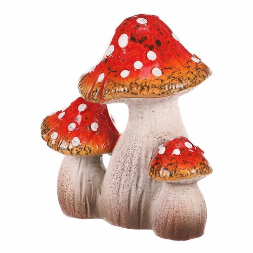 Légyölő galóca piros trió, kerámia, 7 x 11 x 12 cm