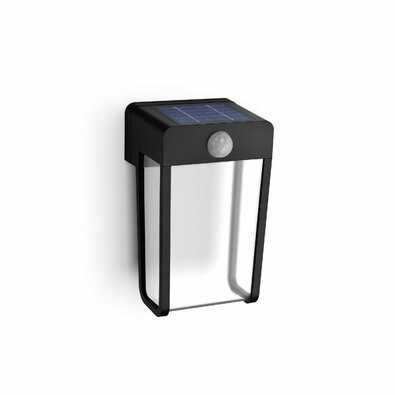 Lampă solară de perete Philips Shroud cusenzor 2,3W 2700K, negru