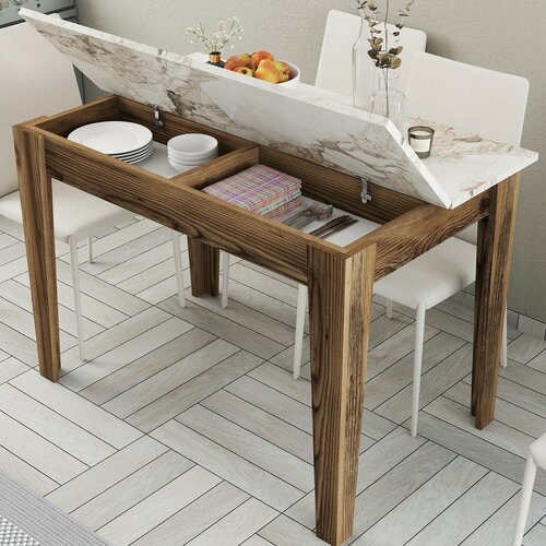 Masă de sufragerie Kiev White and Walnut
