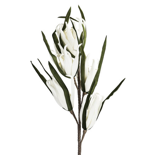 Umělá exotická květina bílá