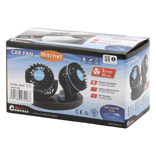 Compass Wentylator Mitchell Duo 21,5 x 13 x 11 cm, 12 V
