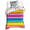BedTex Baumwollbettwäsche Eule Rainbow, 140 x 200 cm, 70 x 90 cm