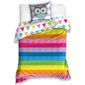 BedTex Bavlnené obliečky Sovička Rainbow, 140 x 200 cm, 70 x 90 cm