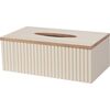 Pudełko na chusteczki higieniczne Stripes beige, 25 x 13,5 x 9 cm