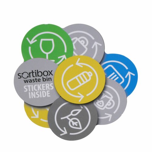 Mülltrennsystem Sortibox 35 L, 4 Stück, Weißweiß  ,