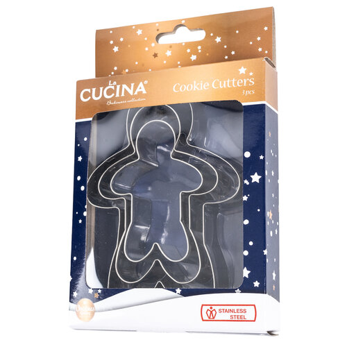 La Cucina Weihnachts-Ausstechformen Lebkuchenmann, 3 St.