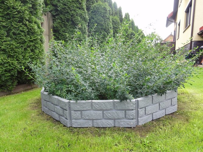 Palisadă - bordură de grădină, gri, 2,2 m