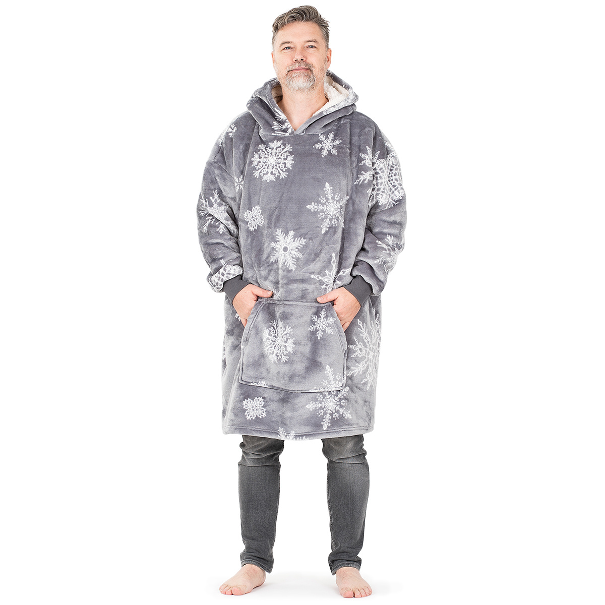 4Home Bluza z barankiem mikroplusz Silent Snowfall, uni L - męskie