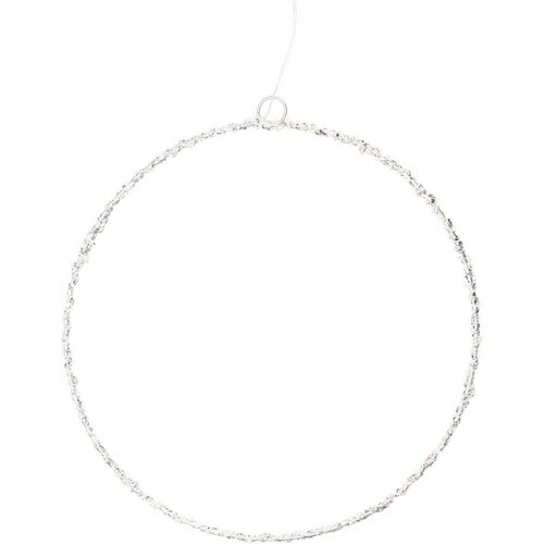 Świąteczna dekoracja świetlna Krąg, 30 cm, srebrny, LED ciepła biała, na baterie