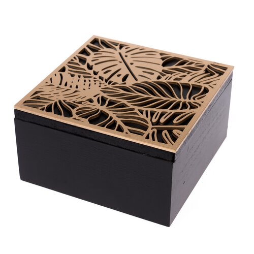 Drewniane pudełko Forkhill, brązowy, 15 x 8 x 15 cm