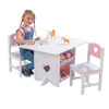 KidKraft Stôl so stoličkami a úložnými boxmi Heart, biela