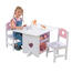 KidKraft Stôl so stoličkami a úložnými boxmi Heart, biela